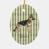 Hand getekend huisdierenportret Waterverf Duitse h Keramisch Ornament (Voorkant)