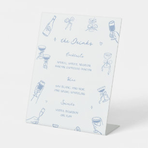 Hand getekend iets blauw Vrijgezellenfeest Drink m Reclamebord Met Voetstuk