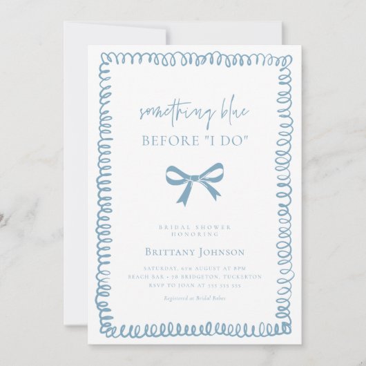 Hand getekend iets blauw Vrijgezellenfeest Kaart (Voorkant)