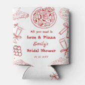 Hand Getekend is liefde & Pizza Bruiloft Feest Blikjeskoeler (Achterkant)