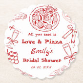 Hand Getekend is liefde & Pizza Bruiloft Feest Kartonnen Onderzetters (Voorkant)