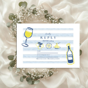 Hand getekend Italiaans eten bruiloft RSVP Kaartje