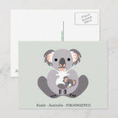 Hand getekend - KOALA - buideldier - Bedreigd dier Briefkaart (Voorkant / Achterkant)