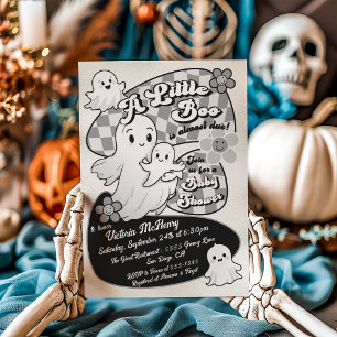 Hand getekend Little Boo Ghost Halloween Baby show Kaart
