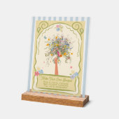 Hand getekend Maak je eigen boeket Zaad Pakket Tek Acryl Bord (Hoek)