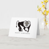 Hand getekend - MACAQUE - Monkey - Wildlife - Natu Kaart (Gele Bloem)