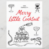 Hand getekend Merry Little Cocktail Christmas Bar (Voorkant)