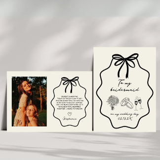 Hand getekend mijn bruidsmeisje op mijn trouwdag f kaart