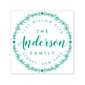 Hand getekend rustiek script familie retour adres zelfinktende stempel (Design)