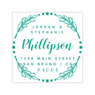 Hand getekend rustiek script getrouwd paar terugke  zelfinktende stempel