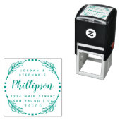 Hand getekend rustiek script getrouwd paar terugke zelfinktende stempel (In situ)