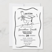 Hand getekend zwart Afstuderen Kaart (Voorkant)