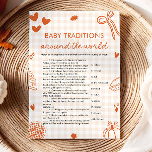 Hand Getekende Baby Tradities Rond de Wereld Spel Kaart