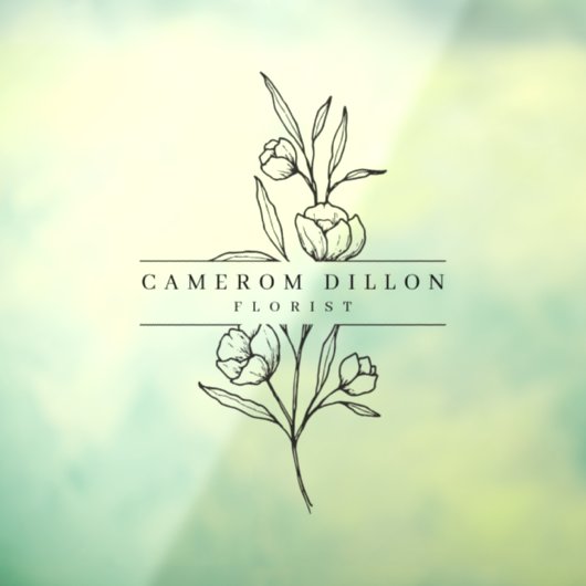 Hand Getekende Bloemist Bloemenwinkel Zakelijk Raamsticker (Vel 3)