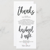 Hand getekende bruiloft Bedankt Plaats Instelling Programma (Voorkant / Achterkant)