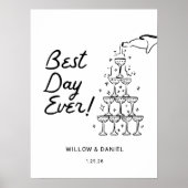 Hand getekende champagnetoren beste dag ooit Poste Poster (Voorkant)