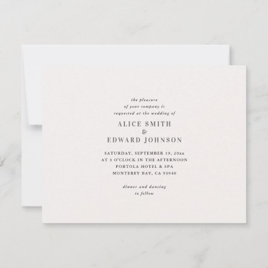 Hand-getekende elegant bruiloft uitnodiging (Achterkant)