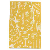 Hand-getekende geïllustreerde bruiloft welkom cade medium cadeauzakje (Achterkant)