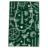 Hand-getekende geïllustreerde bruiloft welkom cade medium cadeauzakje (Achterkant)