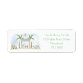 Hand getekende kerststal Alles is rustig Gezegde Etiket (Voorkant)