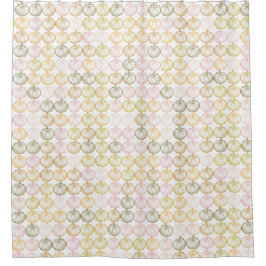 Hand getekende kleurrijke pompoen patroon in de he douchegordijn