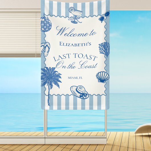 Hand Getekende Laatste Toast aan de Kust Bachelore Spandoek