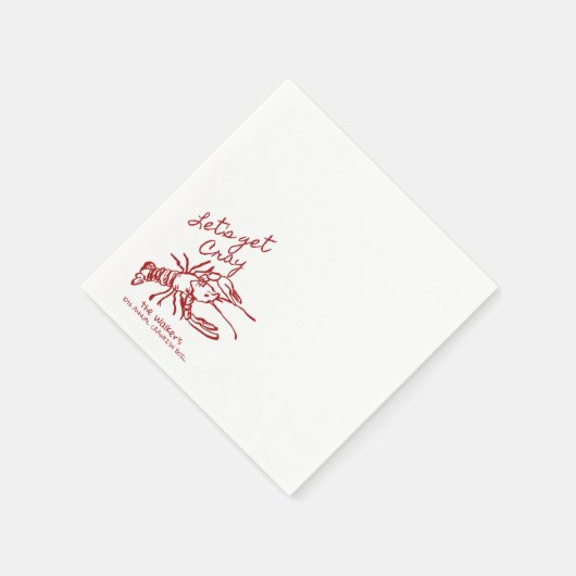 Hand Getekende Lets Get Cray Jaarlijkse Rivierkree Servet (Hoek)