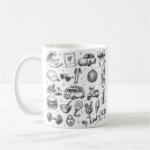 Hand Getekende Lifestyle Clipart Bundel, Koffiemok (Links)