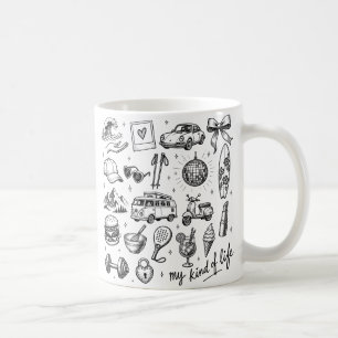 Hand Getekende Lifestyle Clipart Bundel, Koffiemok