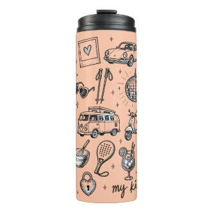 Hand Getekende Lifestyle Clipart Bundel,  Thermosbeker