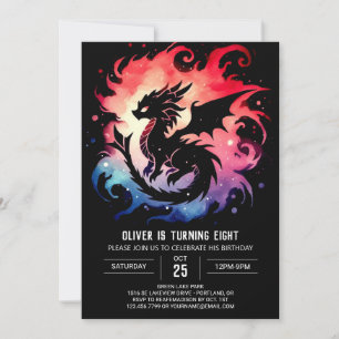 Hand getekende Schattigee Dragon verjaardagsfeest Kaart