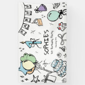 Hand getrokken 1e verjaardag spandoek (Verticaal)