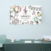 Hand getrokken 1e verjaardag spandoek (Beurs)