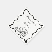 Hand getrokken 30e verjaardag servet (Hoek)