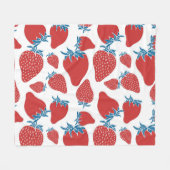 Hand getrokken aardbei patroon fleece deken (Voorkant (Horizontaal))