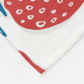 Hand getrokken aardbei patroon fleece deken (Hoek)