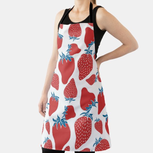 Hand getrokken aardbei  patroon schort (Insitu)
