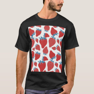 Hand getrokken aardbei  patroon t-shirt