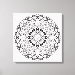 Hand getrokken abstract mandalaontwerp. Vector Canvas Afdruk