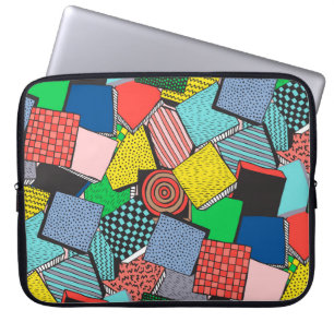 Hand getrokken Abstracte blokkentextuur Laptop Sleeve