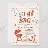 Hand getrokken achtertuin Ik doe BBQ verlovingsfee Kaart (Voorkant)