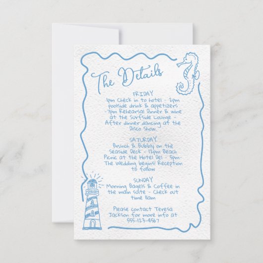 Hand getrokken actuele kust Details Info kaart (Voorkant)