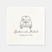 Hand getrokken auto Doodle Moderne bruiloft Servet (Voorkant)