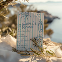 Hand getrokken Baby aan boord Surf Zomer Baby show