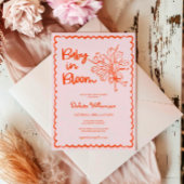 Hand getrokken Baby in Bloom Baby shower Kaart