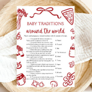 Hand getrokken Baby tradities rond de wereld spel Kaart