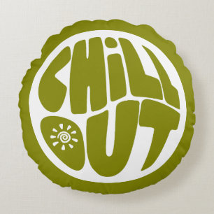 Hand getrokken belettering zin in de vorm van een  rond kussen