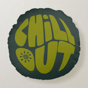 Hand getrokken belettering zin in de vorm van een  rond kussen