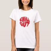 Hand getrokken belettering zin in de vorm van een t-shirt (Voorkant)