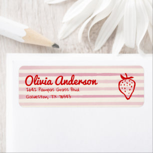 Hand getrokken Berry Sweet Aardbeien Baby shower Etiket